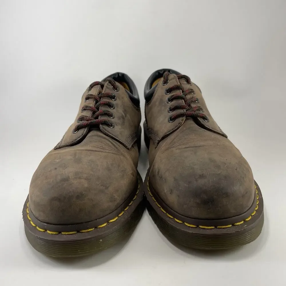 Dr Martens 8053 Brown Crazy Horse Leather Oxfords Mens Size 11 Padded 4-Eye